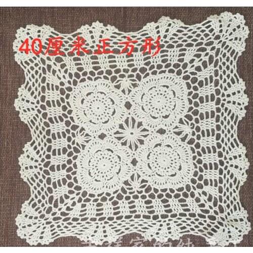 40cm Crochet table mat kitchen Dining HOT kids Placemat lace cotton place Mat cloth Doily Cup mug holder drink Coaster Pad R2941