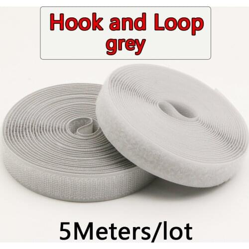 5Meters/Pairs 20mm Grey Adhesive Hook and Loop fastener Tape Sewing-on the hooks velcros adhesive Magic tape DIY/No glue