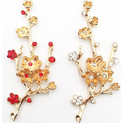 5PC Chinese Style Glitter Flower Alloy Crafts Hair Accessories Pendant Decorative For Jewelry DIY Arts Materials Craft Supplies