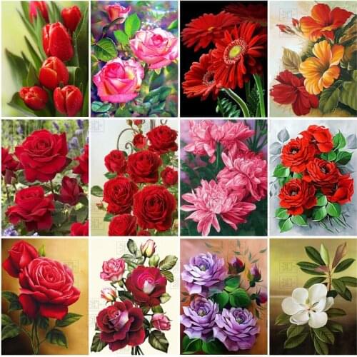 5D Diy Diamond Painting Flowers Cross Stitch Kits Diamond Embroidery Mosaic Scenery Sale Art Picture Rhinestones Home Art Decor