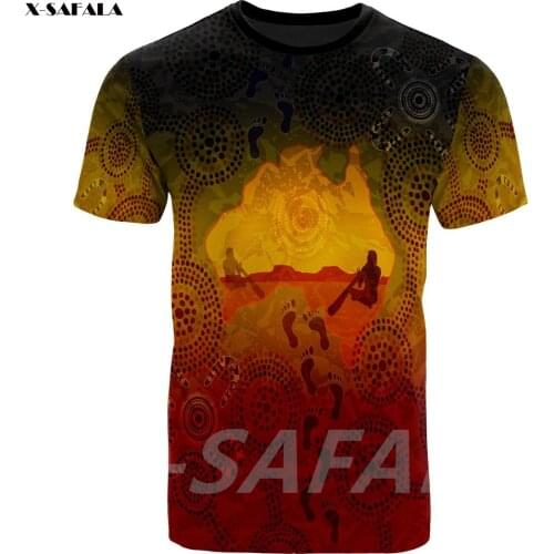 Australia Aboriginal Tapestry Australian Map 3D Printed High Quality Milk Fiber T-shirt Round Men Female Neck O-neck Casual Tops