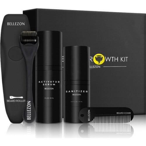 BELLEZON beard growth kit moisturizing nourishment promote beard growth repair beard care 4-piece set