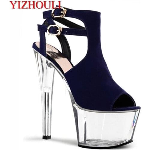 17 cm high heels sandals stripes high heels women sexy gladiator shoes classic black sexy open-toed sandals