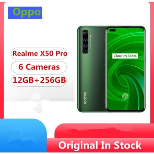DHL Fast Delivery Realme X50 Pro 5G Cell Phone Snapdragon 865 Android 10.0 6.44" 90Hz 12GB RAM 256GB ROM 64.0MP 65W Charger