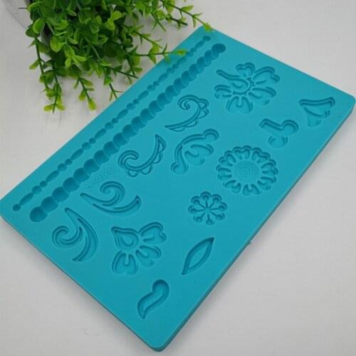 Flower Pearl Silicone Moulds Lace Shape Fondant And Gum Paste Mold Cake Embossing Decoration Mold K063