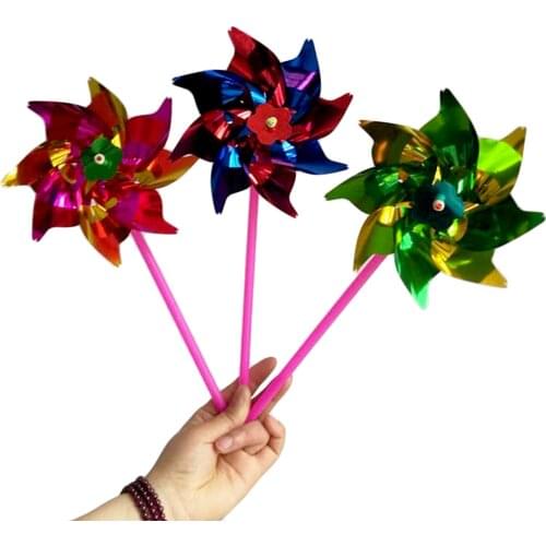 Kids 30pcs DIY Cute Cartoon Colorful Pinwheels Windmill Wind Spinner Toy for Children Toy Garden Lawn Wedding Party Decor