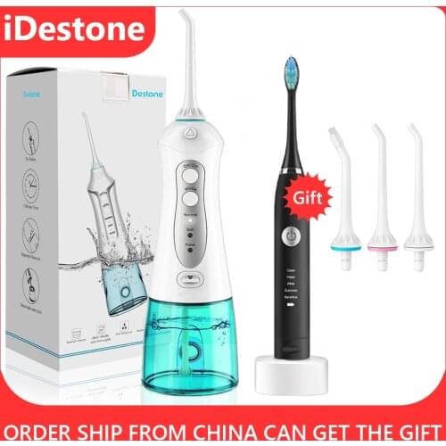 Portable Tooth Irrigator Water Flosser Electric Oral Irrigator Rechargeable Dental Teeth Cleaner 300ml Water Tank Waterproof