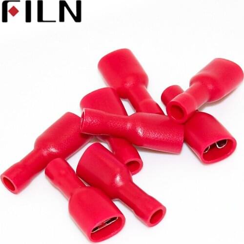 FDFD1.25-250 Female Insulated Electrical Crimp Terminal for 0.5-1.5mm2 wire Connectors Cable Wire Connector Terminal