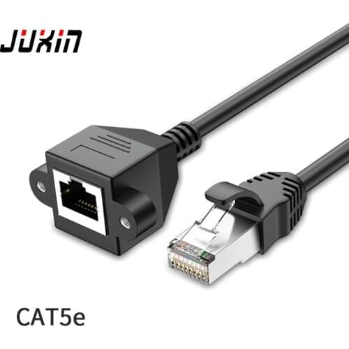 RJ45 Cat5e Cable Male to Female Screw Panel Mount Ethernet LAN Network Extension Cable 30cm/60CM/1M/1.5M/3M