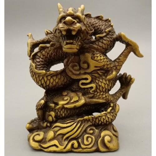 China brass archaize cloud dragon crafts statue