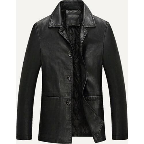 Leather Jacket Men Soft PU Leather Jacket Male Business Casual Coats Man Jaqueta Masculinas Inverno Couro Large Size XXXL 4XL