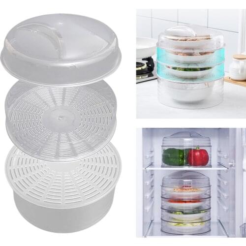 Kitchen Food Storage Box Leftovers Storage Box Rack Lid Cover for Meat Fishes Soup