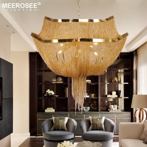 Creative Design Chandelier Light Italian Tassel Aluminum Chain Lustres Lamp Hanging Lighting for Living room Foyer