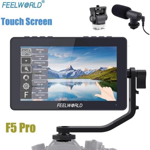 FEELWORLD F5 Pro 5.5 Inch on DSLR Camera Field Monitor Touch Screen IPS FHD1920x1080 4K HDMI Video Focus Assist for Gimbal Rig