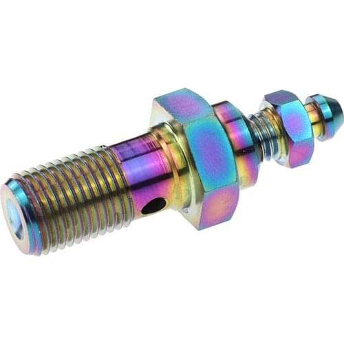 Motorcycle Titanium Banjo Bolt Bleed Screw Nipple M10x1.25mm 1.0mm For Brake Caliper Universal For Honda Yamaha Kawasaki Suzuki