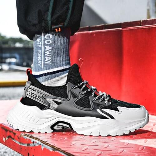 2021 New Mens Shoes Fashion Trend Mesh Shoes Korean Version Breathable Thick Bottom Non-slip Casual Shoes Outdoor Running Shoes