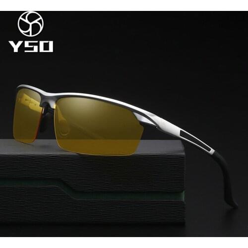 YSO Night Vision Glasses Men Aluminium Magnesium Frame Polarized Night Vision Goggles For Car Driving Fishing Anti Glare 8529
