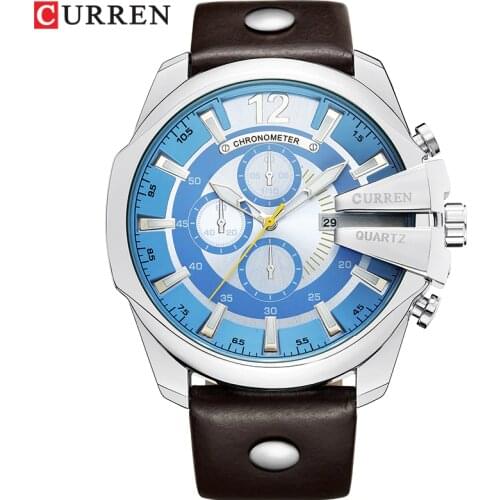 Men Luxury Brand CURREN Fashion Analog Military Sports Watch Quartz Male Clock High Quality Leather Strap Wristwatch Hodinky