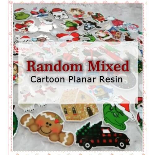 New Logo Designer Planar Resin Random Mixed Character Cartoon Printed for Crafts DIY Handmade Materials Hair Bow