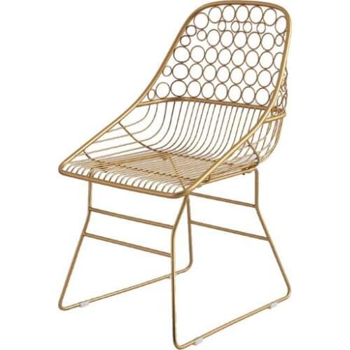 Wrought iron dining chair outdoor back chair hollow makeup chair garden armchair