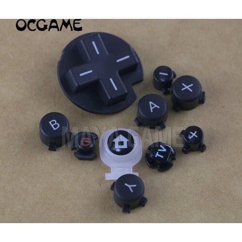 OCGAME original Black Plastic Power ON OFF Button & Home + ABXY Button D-Pad For Wii U WIIU GamePad Controller full buttons