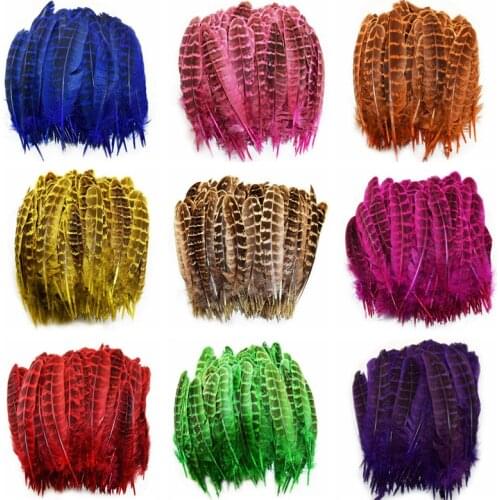 Wholesale Natural Dyed Female Pheasant Feathers Jewelry Making 4-6"/10-15CM Wedding Feathers for Crafts Carnival Plumes plumas