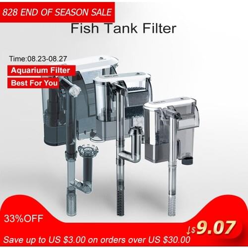 220V-240V Hanging Aquarium Filter Fish Tank Filter Waterfall Suspension Oxygen Pump Submersible Fliter For Aquarium 6 Types