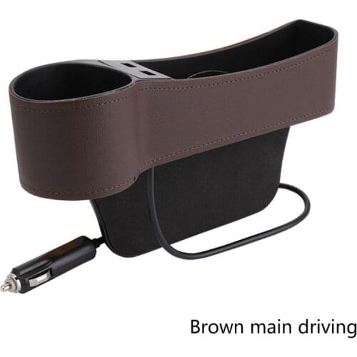 User Universal Car Seat Ga P Filler Console Side Pocket Storage Box Dual USB Charger Cup Holder
