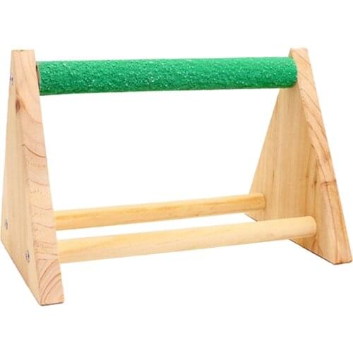 Portable Lightweight Wood Parrots Perch Tabletop Bird Grinding Stand For Macaws