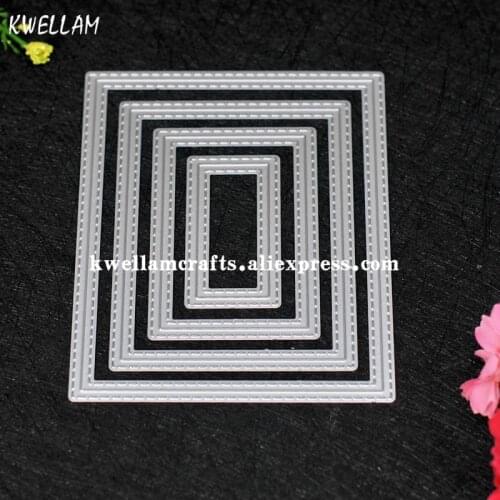 Outside In Stitched Rectangle Stackables Metal Die cutting Dies For DIY Scrapbooking Photo Album Decorative Embossing 7063050