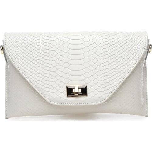 Serpentine pattern genuine leather women Day clutches bag women cowhide shoulder bag female fashion handbag women brand purse