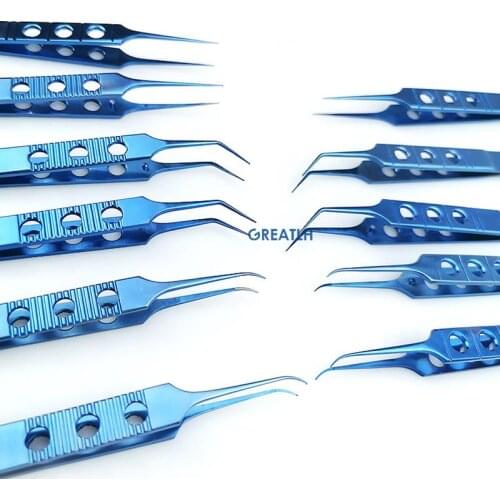 Titanium Micros Forceps Veterinary Ophthalmic Tweezer Platforms Autoclavable Ophthalmic Eye Instrument