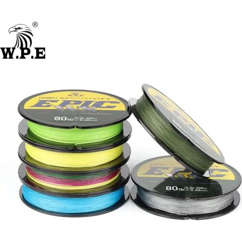 W.P.E New EPIC 300M Pesca W8 Strands PE PE fishing line super smooth multifilament 15 20 30 40 50 80 100LB carp fishing line