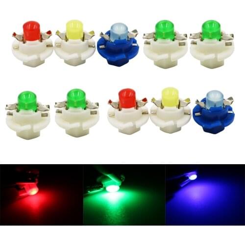YSY 100pcs/lot T5 B8.4 COB 1 SMD LED Blue Side Dashboard Guage Light for Car B8.4 Auto Instrument Panel Lights White Blue Yellow