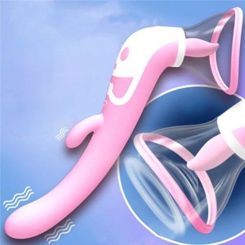 Chargeable Silicone Nipple Sucker Sex Toys Tongue Sucking Licking Clit Sucker Vibrator Vibrating Dildo Vibrate