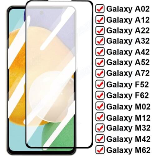 11D Tempered Glass For Samsung Galaxy A02 A12 A22 A32 A42 A52 A72 Screen Protector M02 M12 M32 M42 M62 F52 F62 Protective Film