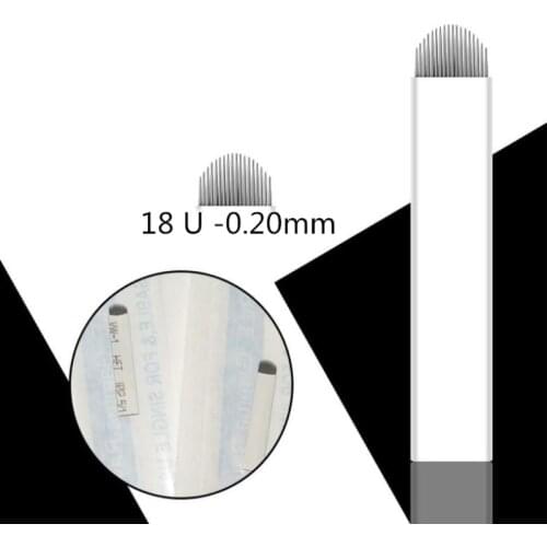 0.20mm 18 U Flex Needle Permanent Makeup Eyebrow Tattoo Blade Microblading Needles For 3D Embroidery Manual Tattoo Pen Machine