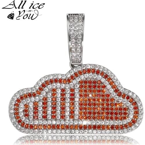 2021 New Top Luxury Gold Silver color Cloud Iced Out Cubic Zirconia Pendant Necklace Hip Hop Fashion Jewelry Women Gift