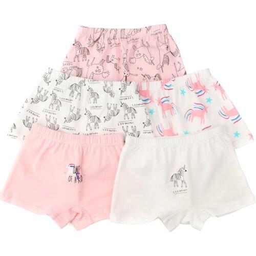 5pcs/lot 1-8 yrs Children Girls Cotton Underwear Panty Boxer Baby Kids Lovely Cute Underpants