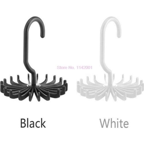 500pcs 360 Degree Rotating Space Saving Belt Rack Neck Tie Hanger Plastic Multifunction Neck Tie Holder 20 Hooks
