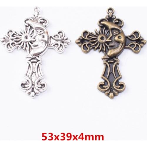 8 pieces of retro metal zinc alloy cross pendant for DIY handmade jewelry necklace making 7188