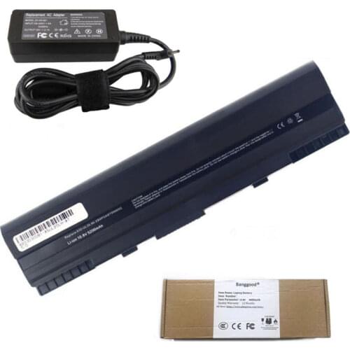 4400mAh A32-UL20 90-NX62B2000Y Laptop Battery + 19V 2.1A AC Charger for Asus Eee PC 1201 1201HA 1201N 1201T UL20 UL20A UL20G