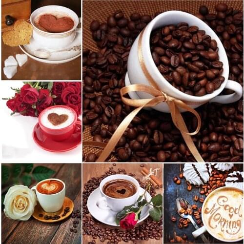 5D DIY Full Square/Round Diamond Painting Coffee Diamond Embroidery Rhinestone Picture Cross Stitch Mosaic Home Decoration Gift