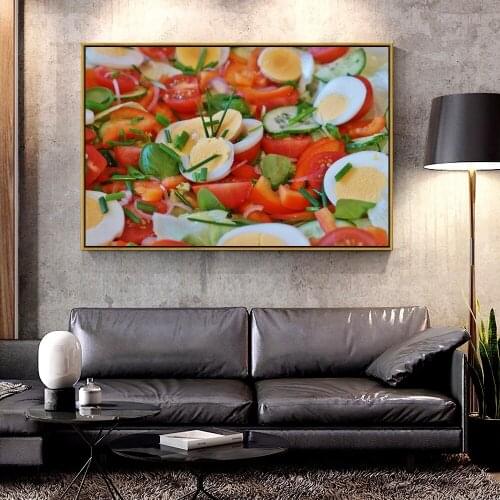Artcozy Oil Canvas Painting eggs_lettuce_peppers_greens For Home Decoration Wall Art