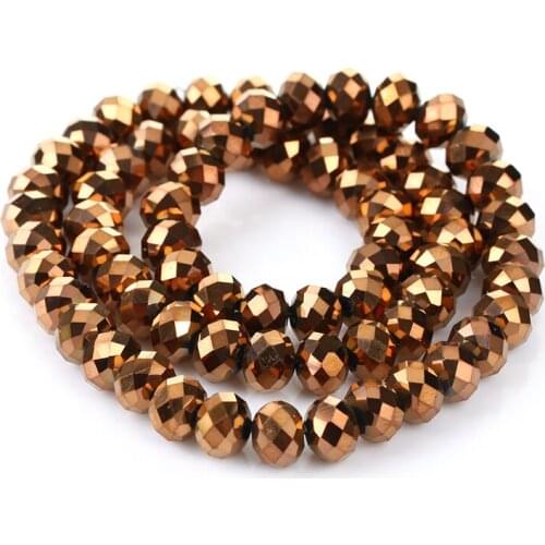 8MM 200Pcs/lot Spacer Cut Faceted Crystal Beads Glass Stand Beads Strings For DIY Jewelry Making