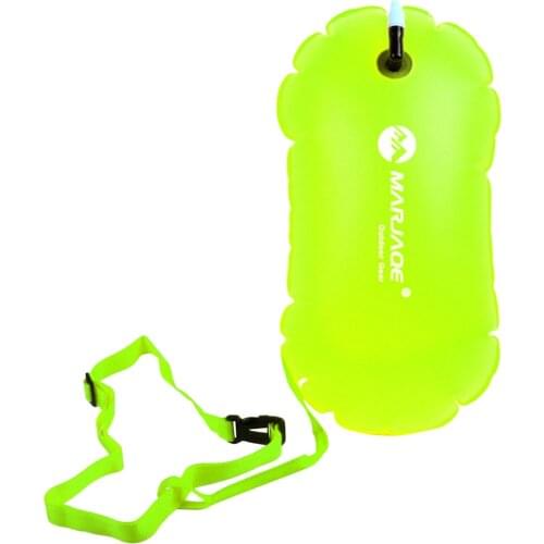1 Piece Durable PVC Swim Buoy Fluo Yellow Swim Bubble Safety Buoy Float for Open Water Swimmers & Kayakers
