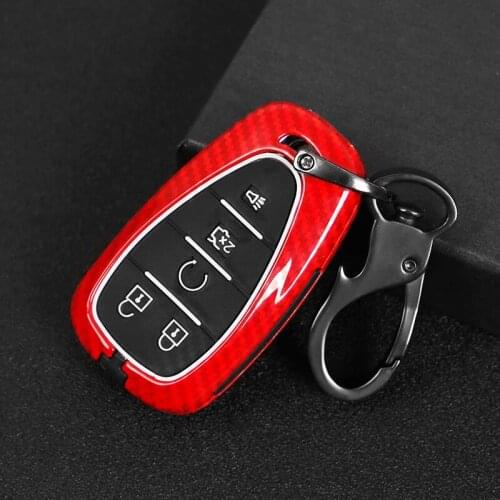 Carbon fiber Alloy+Silicone Car Remote Smart Key Case Fob Cover For CHEVROLET MALIBU EQUINOX CRUZE CAMARO 2016 2017 2018