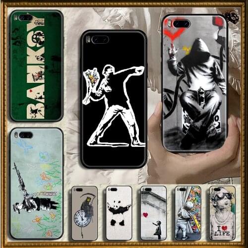 Street Art Banksy Graffiti Phone case For Xiaomi Mi Max Note 3 A2 A3 8 9 9T 10 Lite Pro Ultra black fashion hoesjes tpu