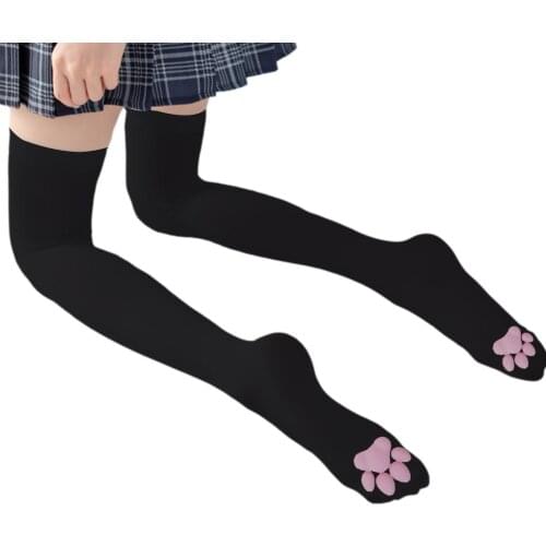Cats Claw Stockings Kawaii Girls Knee High Socks 3D Cats Paws Cushion Women Over Knee Long Tube Thigh Socks Cosplay Lolita