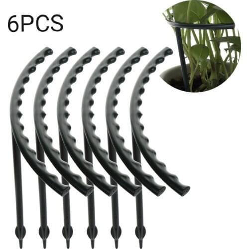 6pcs Arcuated Plant Support Stakes Garden Diy Climbing Trellis Plant Holder Brackets